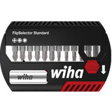 Wiha bit sæt flip vælger standard 25 mm (sort rød, Phillips, Pozidriv, Torx® 13-delt 1 4 C6.3 med bælteclips)