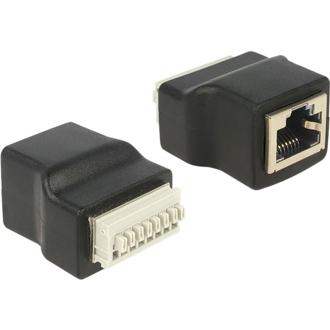Delock adapter rj45 hun > klemrække med trykknap 8 ben (sort)