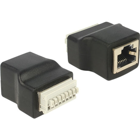 Delock adapter rj45 hun > klemrække med trykknap 8 ben (sort)