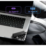 Icy box ib-hub1436-cpd usb-hub (sort, 2x USB-A, 2x USB-C)