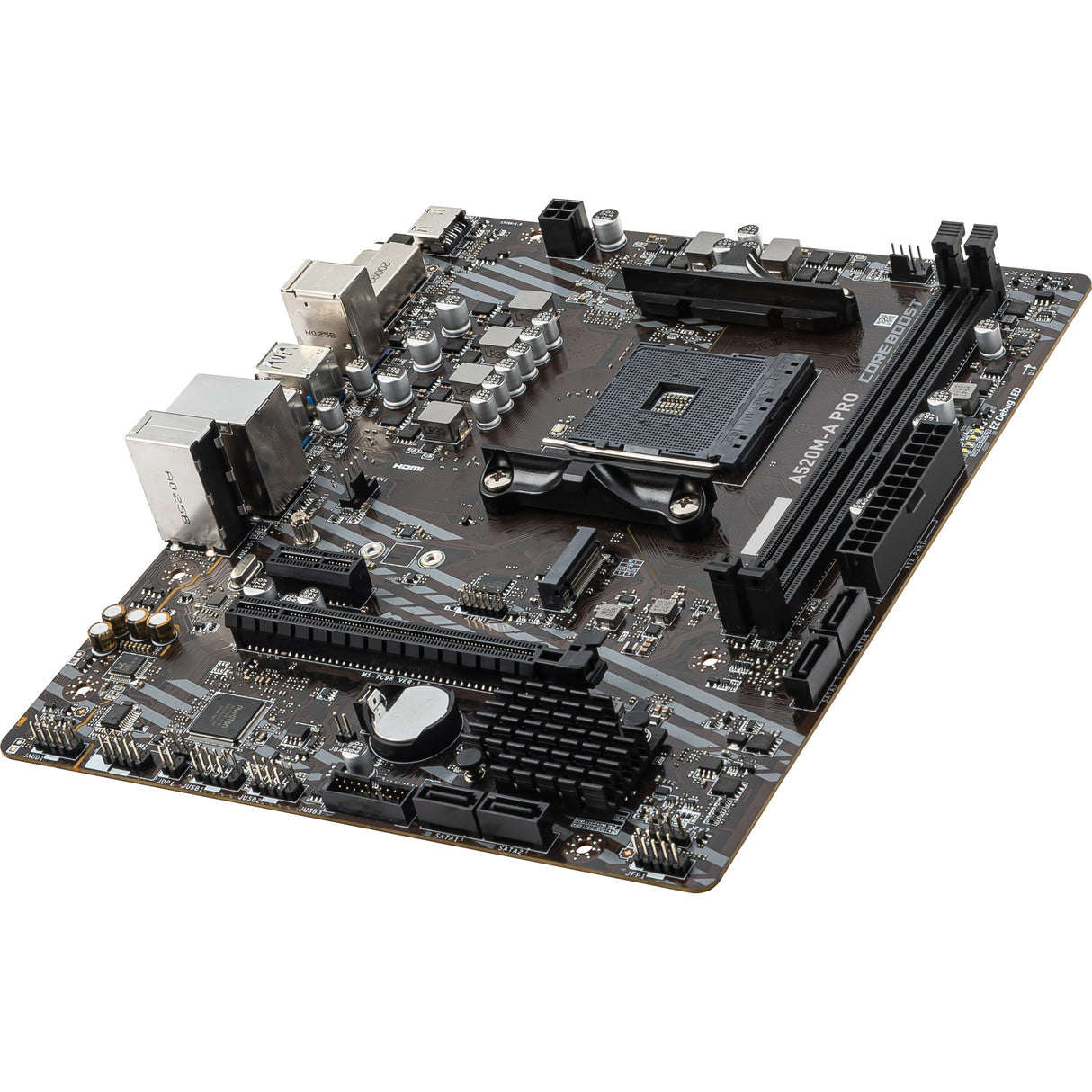 Msi a520m-a pro socket am4 bundkort (sort grå, raid, gb-lan, lyd, µatx)