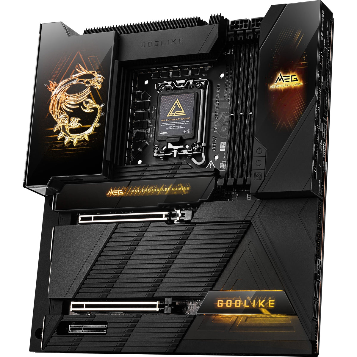 Msi Meg Z890 Godlike Socket 1851 bundkort (sort, RAID, 10GB-LAN, 5GB-LAN, WLAN, BT, Sound, E-ATX)