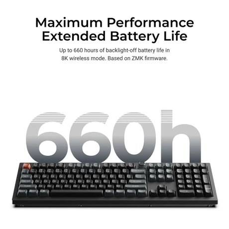 Keychron v6 ultra 8k trådløst brugerdefineret mekanisk tastatur (sort, us-layout (qwerty), silke pom rød, 100%, rgb, hot swap, 2,4 ghz | bluetooth 5,3 | usb-c)