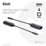 Club 3D USB-C til RJ45 5 Gbps Ethernet MF-adapter (sort)
