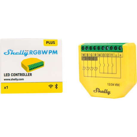 Shelly plus rgbw pm relæ (gul)