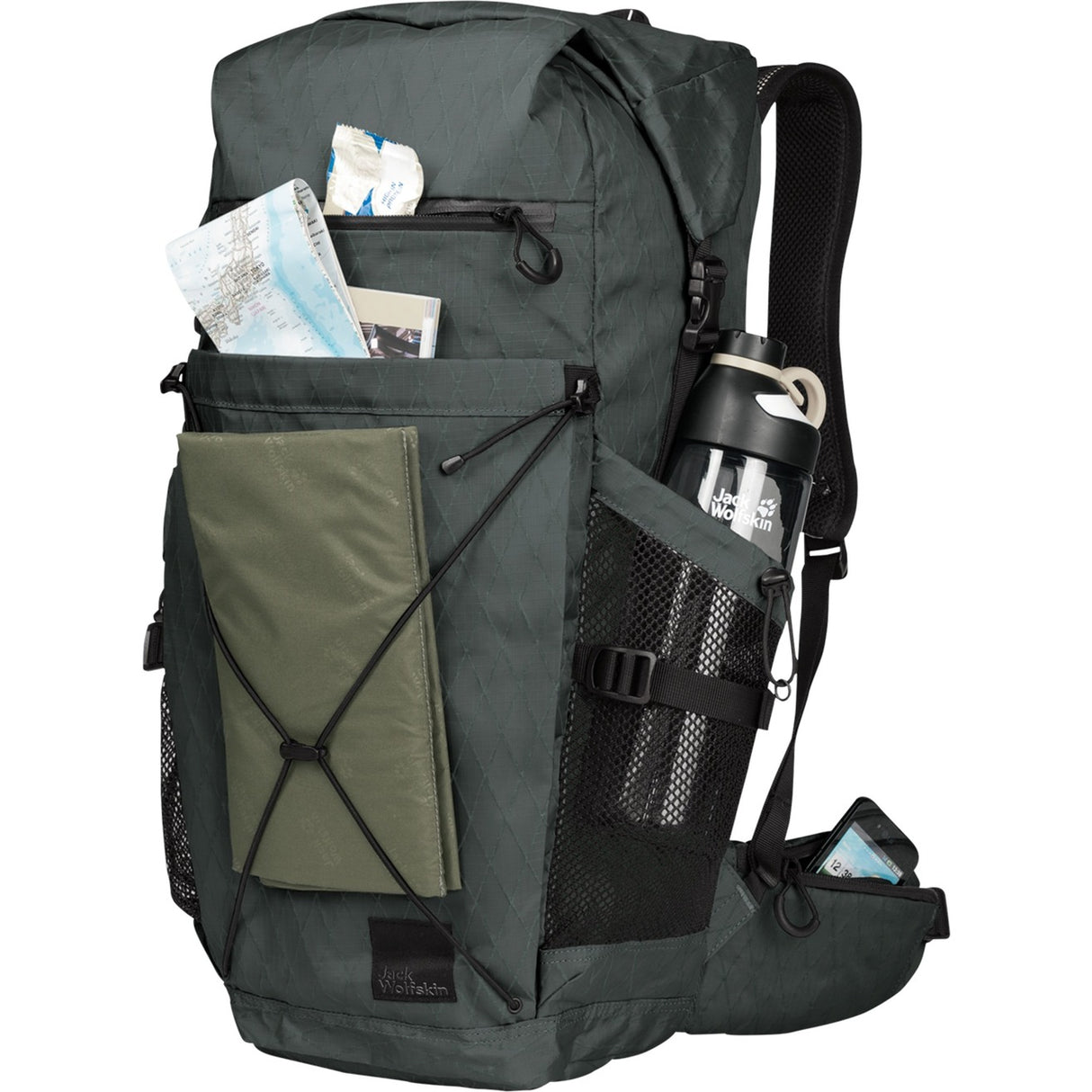 Jack wolfskin wandermood rolltop 30 rygsæk (mørkegrøn, 30,0 liter)