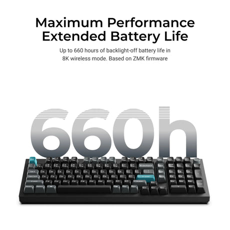 Keychron q5 ultra-m3 8k trådløst brugerdefineret mekanisk tastatur (sort, us-layout (qwerty), silke pom rød, 96%, rgb, hot swap, 8k, 2,4 ghz | bluetooth 5.2 | usb-c)