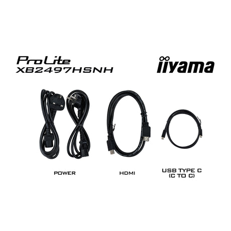 Iiyama prolite xb2497hsnh-b1 23.8 skærm (sort, hdmi, displayport, lan, lyd, usb-c, webcam)