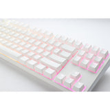 Ducky one 3 klassisk ren hvid tkl rgb mekanisk tastatur (hvid, us-layout (qwerty), cherry mx speed silver, 80% (tkl), rgb lysdioder, double-shot pbt, hot-swappable, quack mekanik)