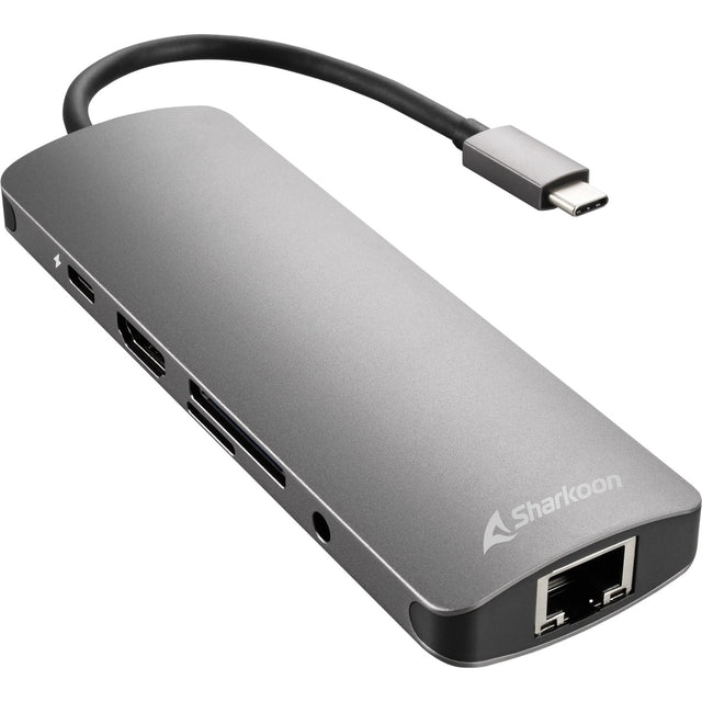 Sharkoon USB 3.0 Type C Combo Adapter Docking Station (mørkegrå)