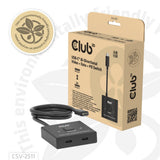 Club 3D USB-C tovejs video + data + PD switch USB switch (sort)