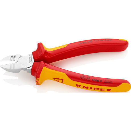 Knipex diagonal afisoleringstang 1426160 skæretang (rød gul)