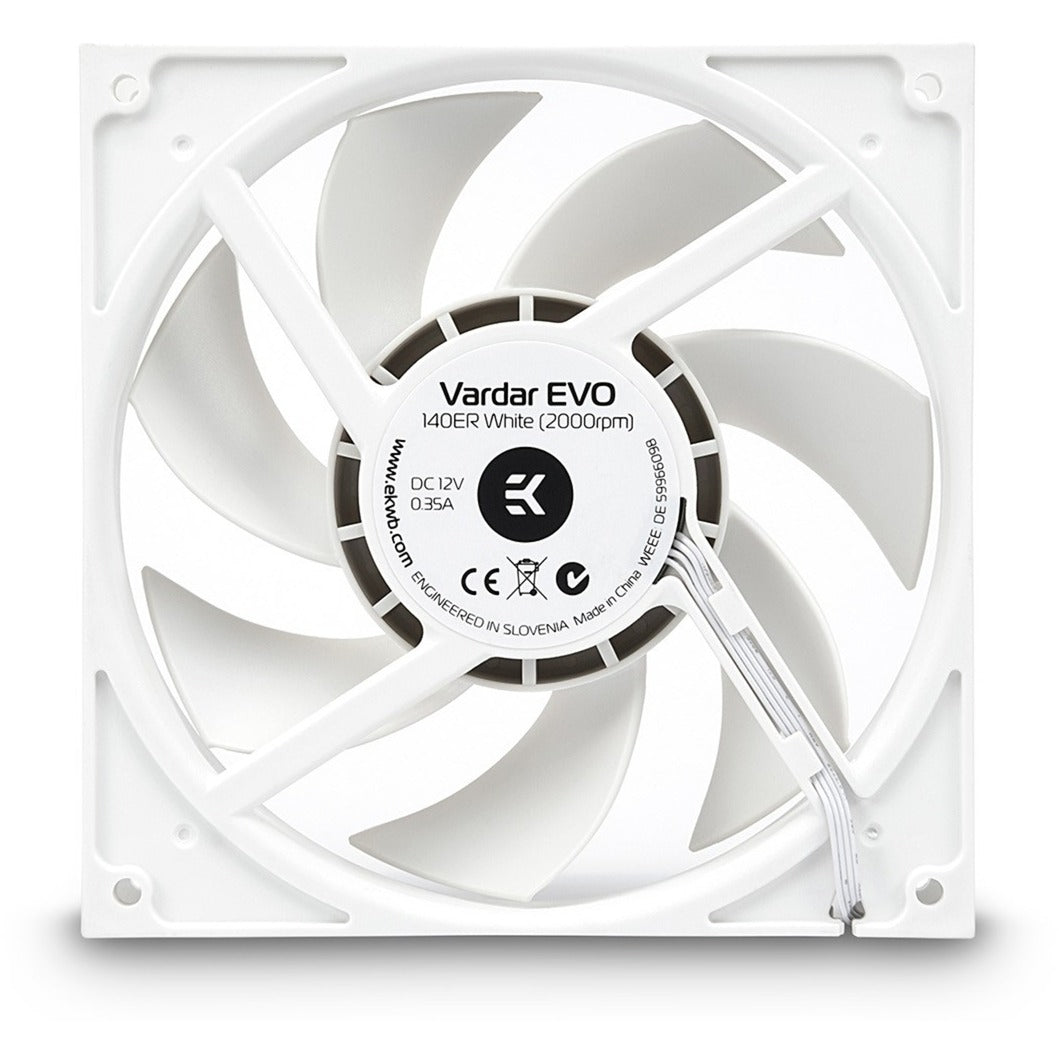 Ekwb ek-vardar evo 140er hvid bb (500-2000) kuffertventilator (140 x 140 x 25 mm, pwm)