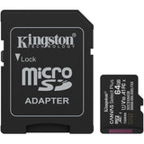 Kingston Canvas Select Plus 64 GB MicroSDXC-hukommelseskort (sort, UHS-I U1, Class 10, V10, inkl. SD-adapter)
