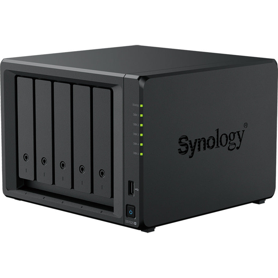 Synology diskstation ds1525+ nas (sort, 2x LAN, USB)