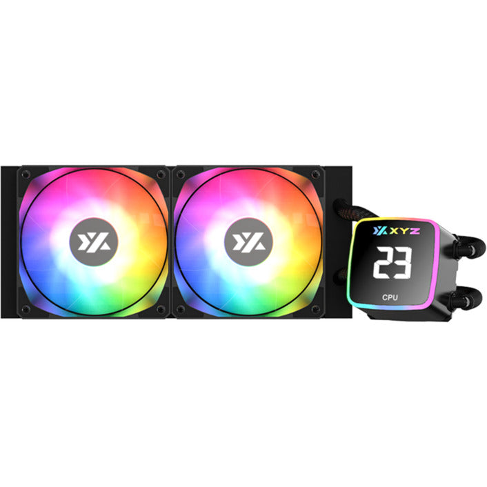Xyz pc gear aquapulse aio 240 vandkøling (sort, argb, pwm)