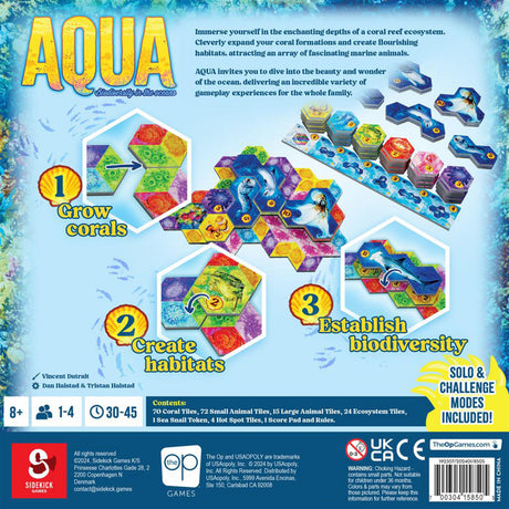 Ty European Player Network Aqua: Biodiversi in the Oceans brætspil (engelsk, 1 - 4 spillere, 30 - 45 minutter, fra 8 år)