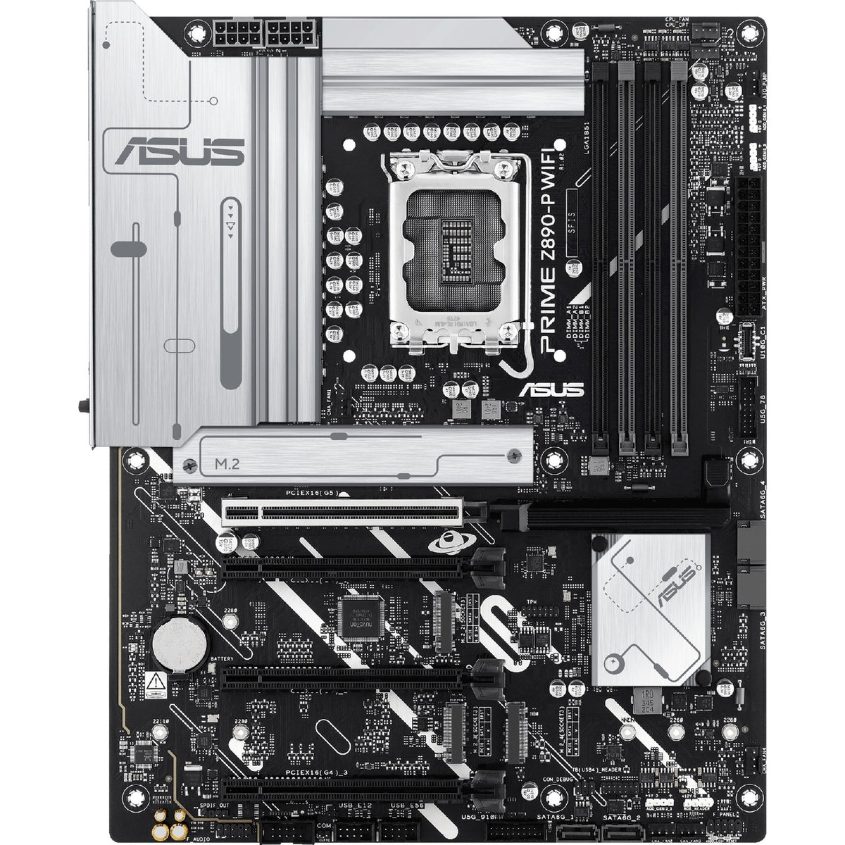 Asus Prime Z890-P WiFi Socket 1851 bundkort (RAID, 2,5 GB-LAN, WiFi 7, BT, lyd, ATX)