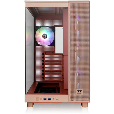 Thermaltake View 380 XL TG ARGB Grus Sand Midi Tower-hus (lysebrunt | 2x USB-A | 1x USB-C | RGB | vindue)