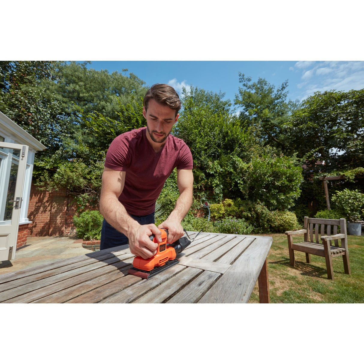 Black+decker 150w 1 3-arks orbitalsliber bew220-qs (orange sort)