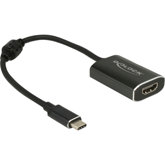 Delock USB-C (han) > HDMI (hun) adapter (mørkegrå, 0,2 meter, 4k 60hz)