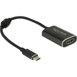 Delock USB-C (han) > HDMI (hun) adapter (mørkegrå, 0,2 meter, 4k 60hz)
