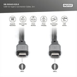 Digitus USB-C 4 gen2 USB-C tilslutningskabel (sort grå, 3 meter)