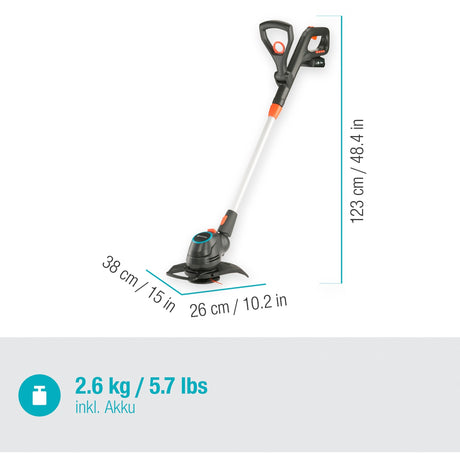 Gardena comfortcut 23 18v p4a sæt græstrimmer (grå orange, 14701-20, batteri inkluderet)