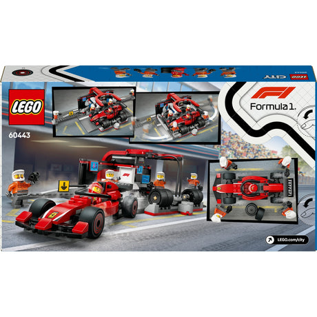 Lego city f1 pitstop og pitbesætning med ferraribil - 60443