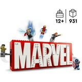 Lego superhelte 76313 marvel logo og minifigurer