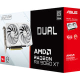 Asus Radeon RX 9060 XT Dual White Edition 16 GB grafikkort (hvidt, RDNA4, GDDR6, 2x Display Port, 1x HDMI 2.1)