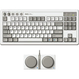 8bitdo retro mekanisk tastatur m udgave (grå, us layout (qwerty), kailh box hvid, 80% (tkl), bluetooth lavenergi, trådløs 2.4g, usb)