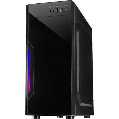 Inter-tech b-42 rgb midi tårnhus (sort | 3x usb-a | rgb | vindue)