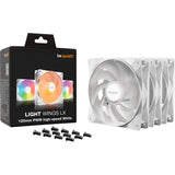 Vær stille! light wings lx pwm high-speed rgb kabinet blæsere (hvide, 3 stk, 120 x 120 x 25 mm)