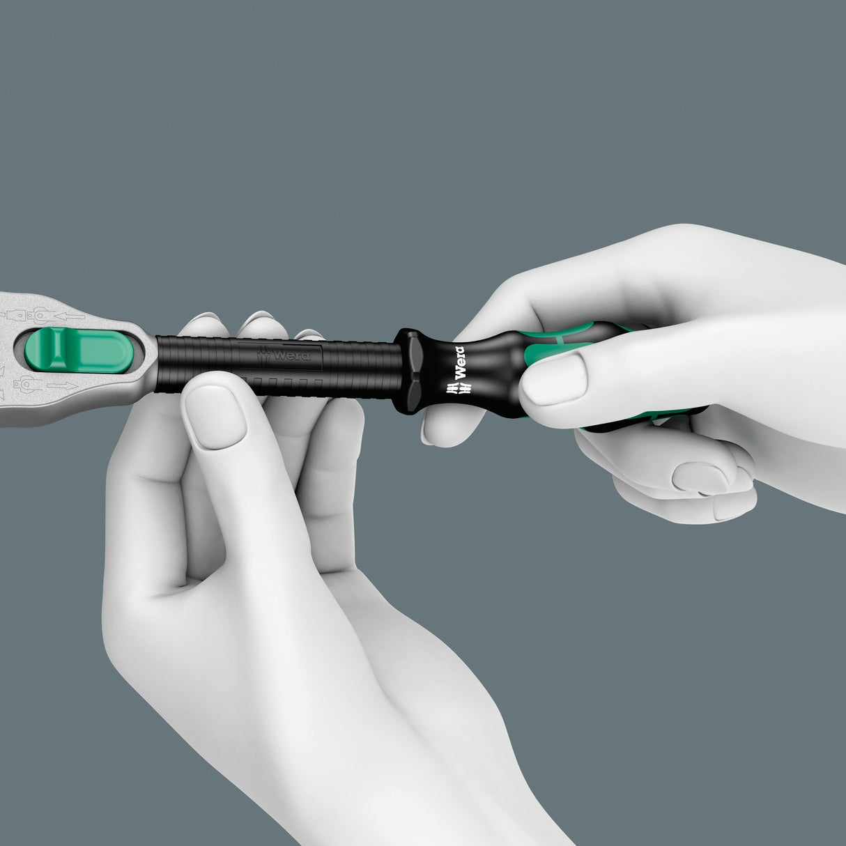 Wera Kraftform Compact Zyklop MS1 Metal Speed Ratchet, 1 4 (sort grøn, 2-delt)