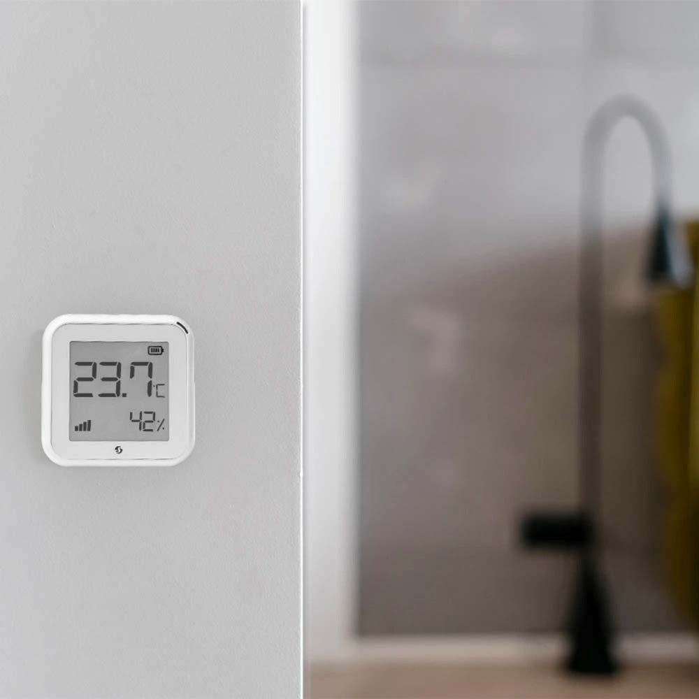 Shelly plus h t temperatur- og fugtmåler (hvid, WiFi, Bluetooth)