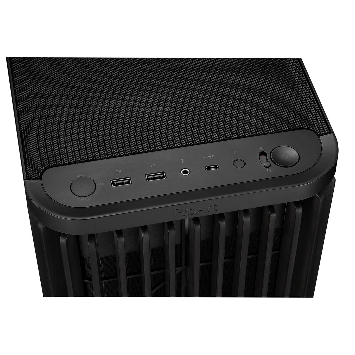 Asus proart pa401 wood edition - metalpanel midi tårnhus (sort | 2x USB-A | 1x USB-C)