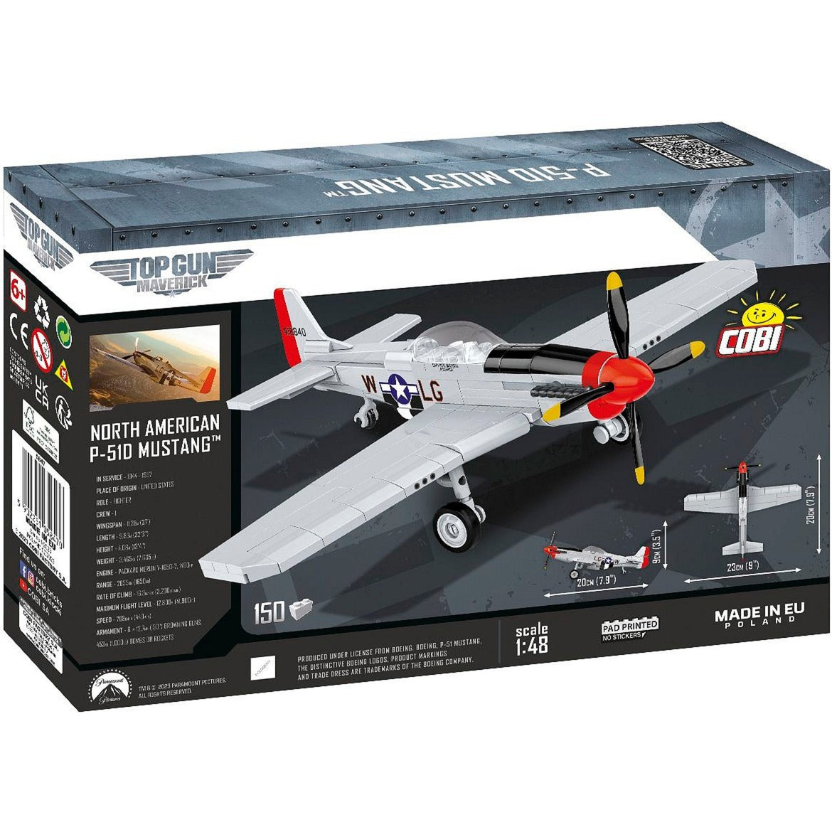 Cobi p-51d mustang constructiespeelgoed (schaal 1:48)