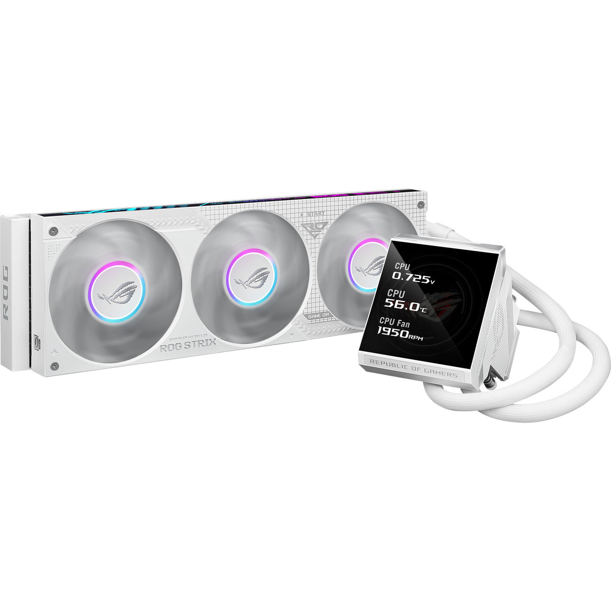 Asus ROG Strix LC IV 360 ARGB LCD-vandkøling (hvid, 4-benet PWM)