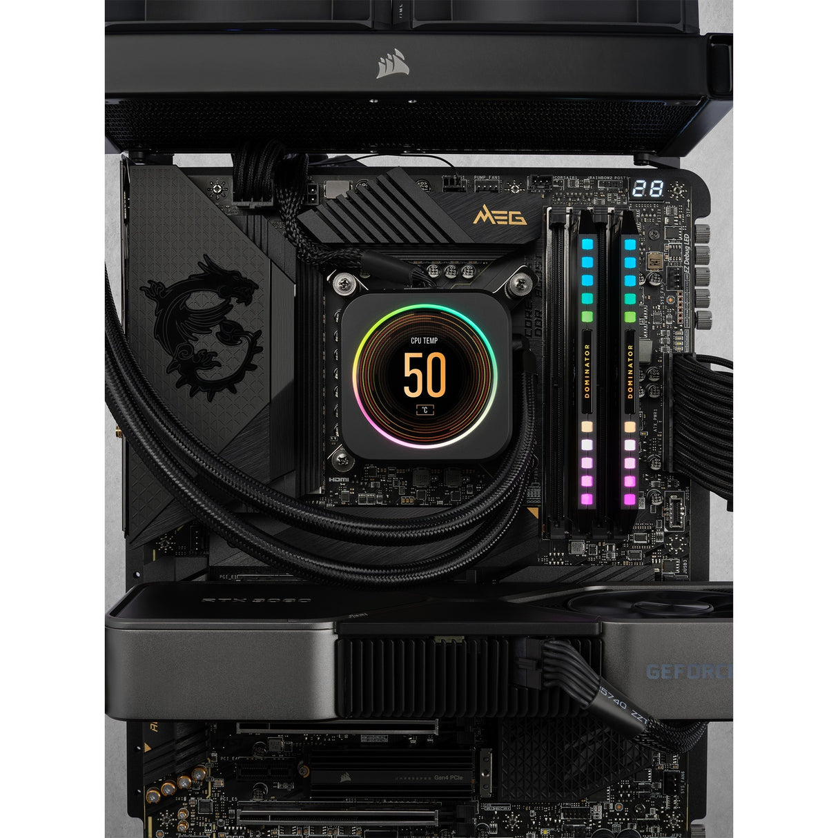 Corsair Dominator Platinum RGB 64 GB DDR5-5200 (2x 32 GB) RAM (sort, cmt64gx5m2b5200c40, xmp 3.0)