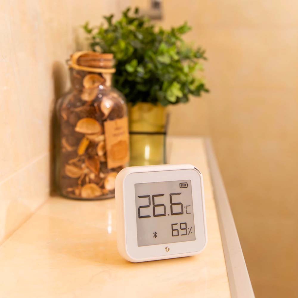 Shelly plus h t temperatur- og fugtmåler (hvid, WiFi, Bluetooth)