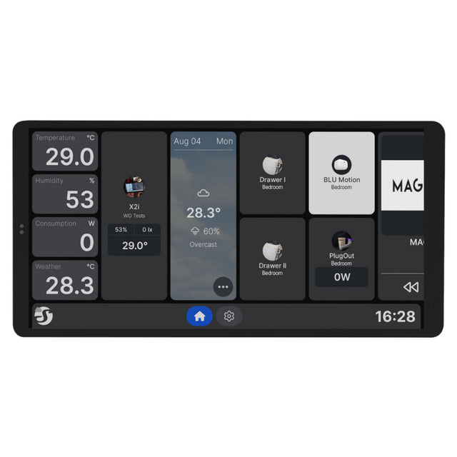 Shelly wall display x2i kontrolpanel (sort, touchscreen, Wi-Fi 6, Bluetooth 5.4)
