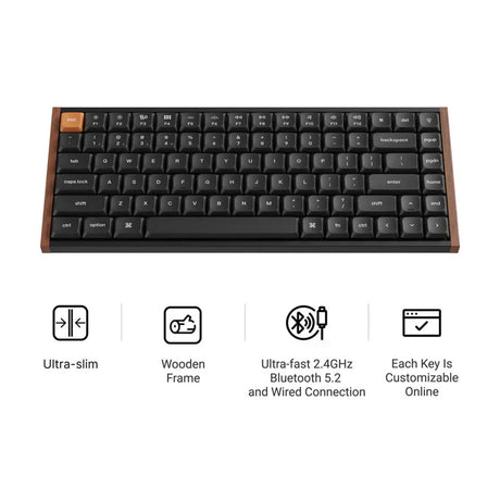 Keychron k3 max se qmk wireless custom mechanical keyboard (zwart, us lay-out (qwerty), milk pom brown, 75%, rgb, hot swap, 2.4 ghz | bluetooth 5.3 | usb-c)