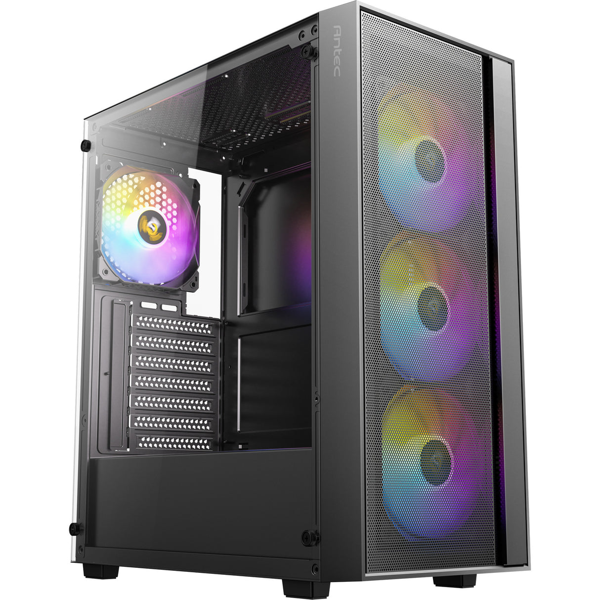 Antec ax65 argb midi tårnhus (sort | 3x usb-a | hærdet glas)