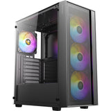 Antec ax65 argb midi tårnhus (sort | 3x usb-a | hærdet glas)