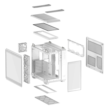 Asus tuf gaming gt502 horizon argb midi tårnhus (hvid | 3x usb-a | 1x usb-c | hærdet glas)