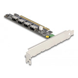 Delock pci express x16-kort til 4 x intern sff-8654 4i nvme netværksadapter
