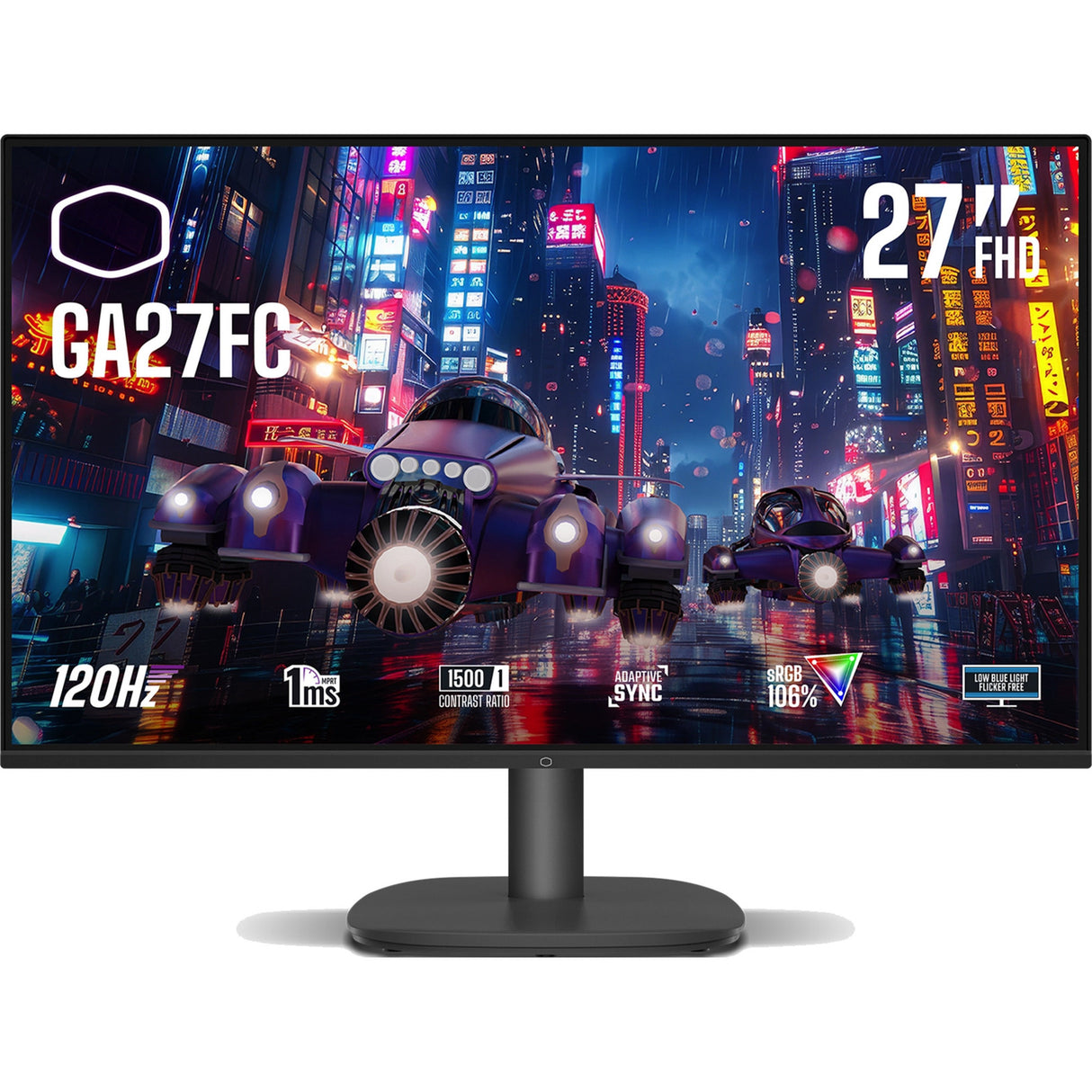 Cooler master ga27fc 27 gaming skærm (sort, 120 hz, vga, hdmi)