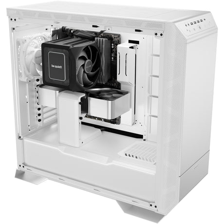 Vær stille! dark base pro 901 stort tårnhus (hvid | 4x USB-A | 1x USB-C | RGB | hærdet glas)