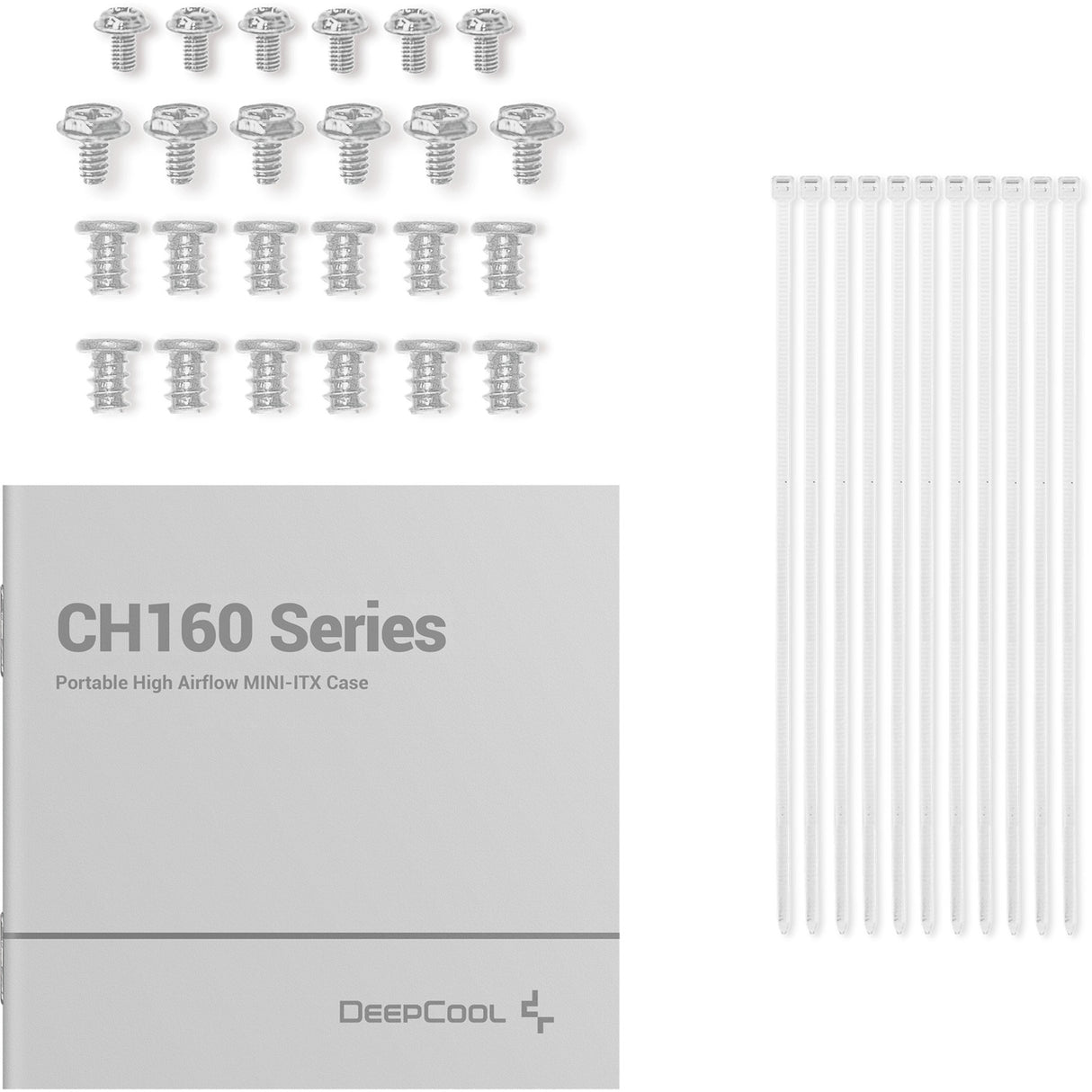 Deepcool ch160 mini tårnhus (hvid | 2x USB-A | 1x USB-C | hærdet glas)